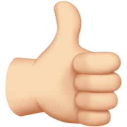 Thumbs Up: Light Skin Tone Emoji (U+1F44D, U+1F3FB)